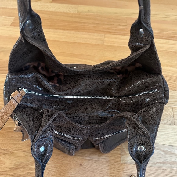 B Markowsky Brown Leather Handbag Purse - Picture 11 of 16